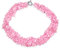 Bling Jewelry Rosa Quarzo Rosa Gemma Chunky Cluster Bib Chips Multi Strand Dichiarazione Collana Per Le Donne Placcato Argento Chiusura A Ginocchiera