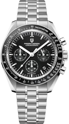 Pagani Design 1701 Herren-Armbanduhr, Quarz, Herren-Chronograph, Edelstahl, Sport-Armbanduhr für Herren, wasserdicht, Japanisches VK63-Uhrwerk…