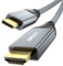 USB C auf HDMI Kabel 4K60Hz 2K144Hz 2m, Thunderbolt 4/3 auf HDMI 2.0 HDR HDCP 2.2 Kabel für iPhone 16/15 Pro/Pro Max, MacBook, iPad, S24 S23 S22 S20, Tab S9 S8 S7, Intel, AMD, Steam Deck, ROG ALLY X