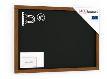 ALLboards Kreidetafel MAGNETISCH mit lackiertem Holzrahmen 60x40cm, Schwarz, Schreibtafel, Kreide, Magnetische Kreidetafel, Schreibtafel zum Aufhängen, Tafel gastronomie, Wand Tafel Holz