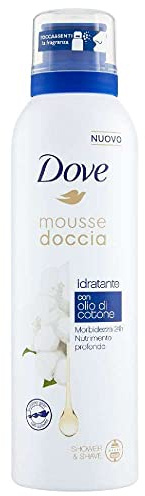 5 x Dove Mousse feuchtigkeitsspendendes Duschgel mit Baumwollöl Weichheit und Nährung 24 Stunden - 5 Flaschen à 200 ml