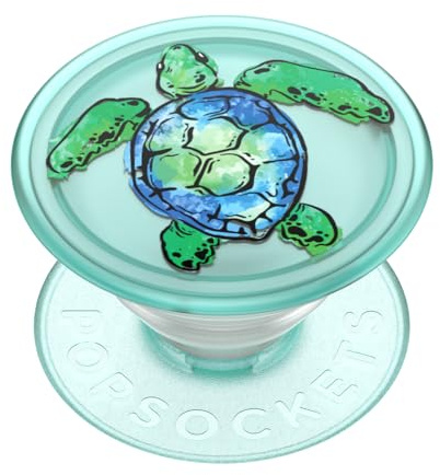PopSockets Handygriff auf Pflanzenbasis, mit ausziehbarem Ständer, umweltfreundlich, Motiv: Schildkröte
