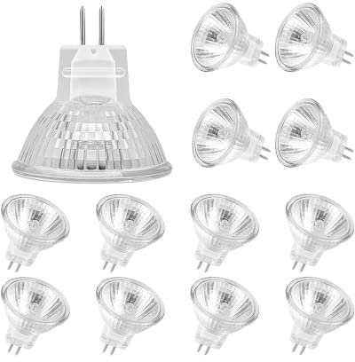 Simusi GU4 Halogen Leuchtmittel, MR11 12V 35W 12 Stück, MR11 35W Deckenglühbirnen 2 Pin Dimmbar, Halogen Spot Reflektor Glühbirnen 2700K Warmweiß