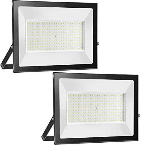 Royana 2x 200W Projecteur Exterieur LED, 20000LM Spot LED Extérieur, 3000K Blanc Froid IP66 Imperméable Spot LED, Sécurité Floodlight pour Jardin Cour Terrasse Square Usine