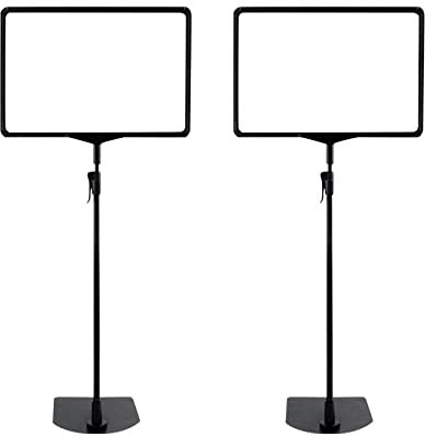 QOTSTEOS 2 soportes para carteles de altura ajustable A4, soporte de cartel de pie para mesa, película protectora, soporte de póster para tienda, librería, escuela, iglesia, espectáculo de negocios