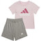 adidas Ensemble de jogging unisexe pour bébé - Haut : rose clair/fuchsia - Bas : gris chiné moyen - HR5886, 92