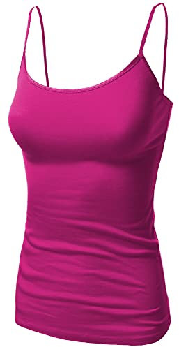Basic Camisole Cami Strappy Vest Top for Women Ladies and Girl Plus Size Fuchsia