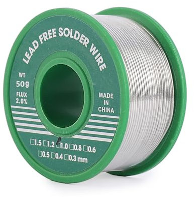 Filo per Saldatura Senza Piombo,1mm 50g Stagno per Saldare con Anima di Colofonia, Sn99%-Ag0.3%-Cu 0.7%, Stagno di Saldature per Lavori di Saldatura Elettronica