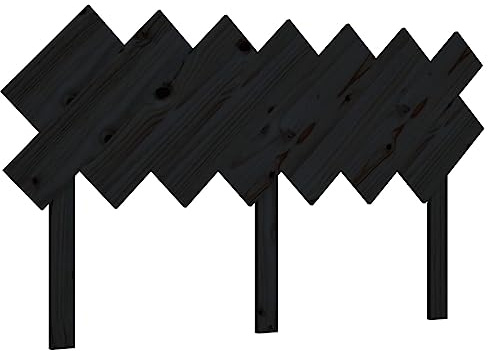 vidaXL Bed Headboard Black 141x3x80.5 cm Solid Wood Pine