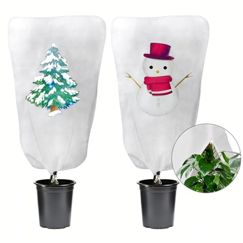 Miioto Kälteschutz Pflanzen,Topfschutz Pflanzen Winter, Pflanzenschutzhaube | Pflanzen Winterschutz mit Reißverschluss, Geeignet zum überwintern von Palmen, Olivenbäumen und Anderen Pflanzen 80x100cm