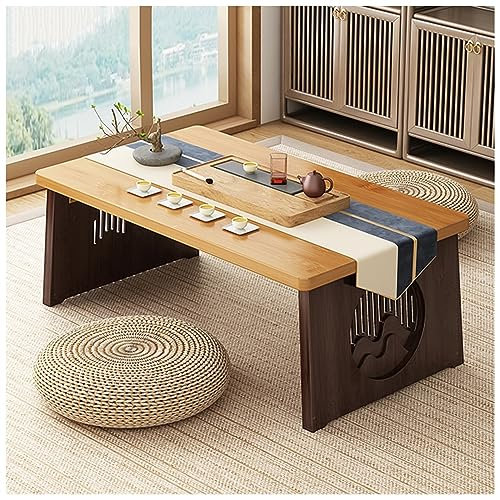 PetterShop Japanischer Boden Niedriger Tisch, Wohnzimmer Couchtisch, Klappdesign, Für Wohnzimmer, Esszimmer, Tee, Wohndekoration (Color : A, S : 80x40x30cm)