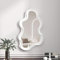 Hosoncovy Miroir mural à suspendre avec cadre irrégulier, miroir de maquillage pour salle de bain, salon, chambre à coucher (blanc)