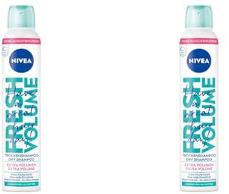 NIVEA Trockenshampoo Fresh Volume (200 ml), extra mildes Trockenshampoo Spray mit angenehmem Duft, Trockenhaarshampoo für extra Volumen & sofortige Frische (Packung mit 2)