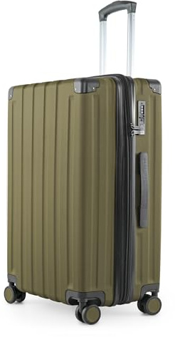 Hauptstadtkoffer Q-Damm Mittelgroßer Koffer (68 cm) 71-89 L, Avocado | ABS-Hartschale · TSA-Zahlenschloss · Erweiterbar · 4 Rollen · Austauschbare Ersatzteile · Aufgabegepäck · Urlaub · 1-2 Wochen