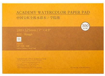 MEEDEN Aquarellpapier Baumwolle: 20 Blatt Watercolor Paper 300g/m² - Rau 18 x 12,5 CM - Säurefrei Aquarellblock Malblock DIN A6 Aquarell Skizzenbuch für Aquarell Gouache Künstler Kinder