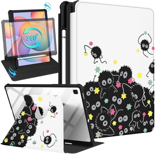 Kidcube for Samsung Galaxy Tab S6 Lite Case 10.4 Inch 2022/2020 for Women Girls Kid Cute Folio Cover with Pencil Holder Cartoon Cool Rotating Stand Teen Tablet Cases Tab S6 Lite SM-P610/P613/P615/P619