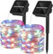 Yizhet Solar Lichterkette für Außen, 2x15M 150LED, IP65 wasserdicht, 8 Modi, Kupferdraht, für Balkon, Garten, Hochzeit (Mehrfarbig)