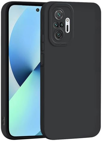 SEAHAI Funda para Xiaomi Redmi Note 10 Pro 4G, Ultradelgado Suave Silicona Carcasa con Diseño de Protección de Cámara Engrosada, Moda Mate TPU Bumper Antigolpes Cubierta - Negro