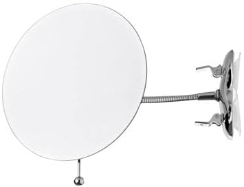 Amlife Paris - Miroir Grossissant Ventouse avec Bras Flexible - Métal - Ø19 cm - Miroir Rond - Miroir Maquillage - Petit Miroir - Grossissement x7 - Gamme Rétro Barbier