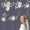 5 Stück Haarschmuck Hochzeit Weiß Gold, FUKPO Braut Haarschmuck Blumen Spange Brautschmuck Haare Perlen, Haarspange Haarnadeln Hochzeit Blätter