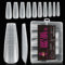 Faux Ongles avec Ligne Auxiliaire, CHUCHU Capsule Americaine Ongle Gel, PMMA Soft Capsule Pose Americaine Ongle en Résine, 100pcs 10 Tailles