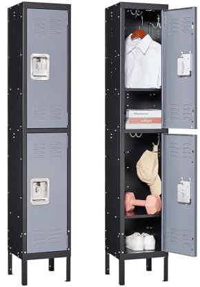 Spind Schließfachschrank Mehrzweckschrank Stahlschrank Umkleideschrank Metallschrank Lockers Fächerschrank Wertfachschrank Lagerschrank Garderobenschrank Stahlblech Pulverbeschichtung 168x31x31cm