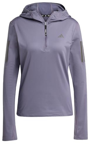 adidas Damen Own the Run Winterized Hooded Half-Zip, Preloved Violet, XL