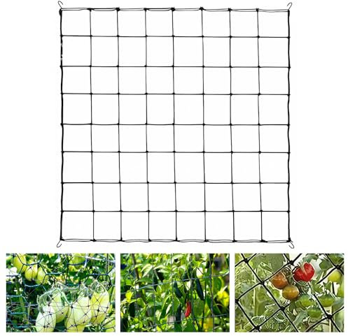 Scrog Netz - Scrog Netz 100x100 - Grow Netz - mit 4 Haken - elastisches Netzdesign - ideal für Garten - Hof und Gartenarbeit