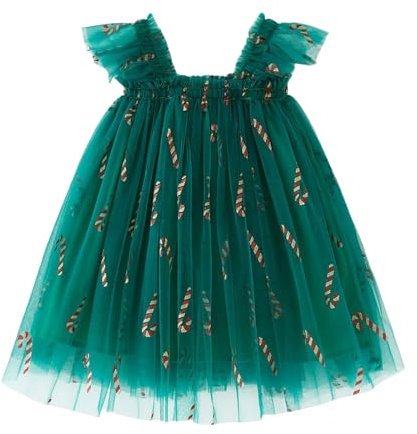 Bambina Albero di Natale Vestito Natalizio Gonna Tulle Stampa A Stelle Costume da Pallina Christmas Fancy Dress Vestiti Ragazze Abito Splice Bambini Abiti Eleganti
