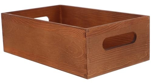 UKCOCO Holz Aufbewahrungsbox Mit Seitengriffen Kleine Werkzeugkiste Aus Massivholz Organizer-box Für Schreibtisch Aufbewahrungskiste Aus Holz Für Haushalt