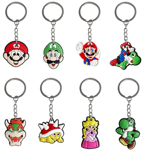 Porte-Clés Marrio, 8 Pièces Anneau de Clé Pendentif Porte-clés, Convient pour la Décoration de Fête Des Enfants Adulte, Les Cadeaux de Noël, Les Cadeaux D'anniversaire