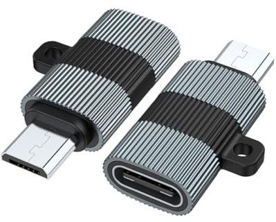 Adaptadores de metal USB tipo C hembra a microUSB macho, convertidores de datos de 480 Mbps, adaptadores de carga para teléfonos y portátiles