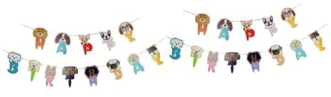 JOINPAYA 2sätze Hund Geburtstag Deko Set Bunte Geburtstag Banner Dog Streamer Und Garland Für Haustierfeiern Dekoration Für Hundeburstagspartys Teiliges Set Papierkarten