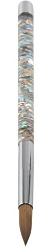 Xiniy 1 PièCe Or Rose Kolinsky Sable en Acrylique Brosse à Ongles avec Liquid Flow Briller Clou Art Brosse pour Outil Art des Ongles Couleur 14