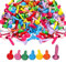 Pamtns 400 Stück Musterbeutelklammern Rundkopfklammern Metallklammern Mini Bunte Brads Scrapbooking Brads Musterklammern Flachkopfklammern für Schule Büro Bastelzubehör für Handwerk DIY