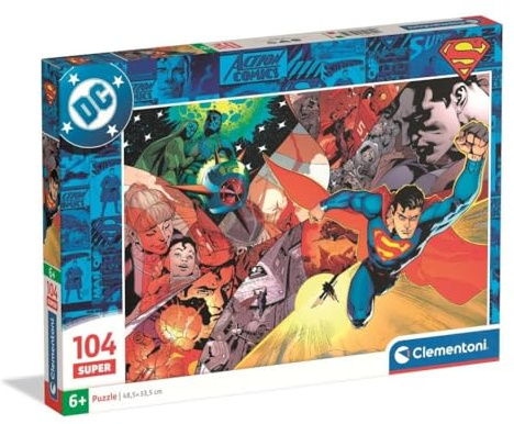 Clementoni 25075 Superman – Super Puzzle 104 Teile, mit Spezialeffekt, Kinderpuzzle ab 6 Jahren