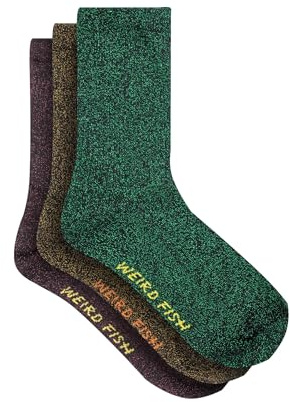 Weird Fish Electra Sparkle Ribbed Socks 3pk Multi Size 4-7