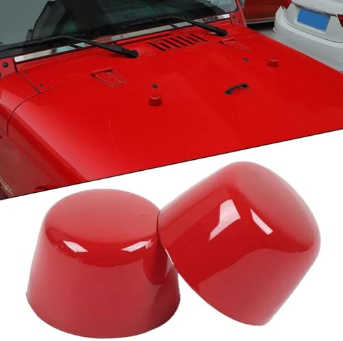 Violiica Abs Motorhauben-Aufkleber für Jeep Wrangler Jk 2007 2017, Rot, 2 Stück