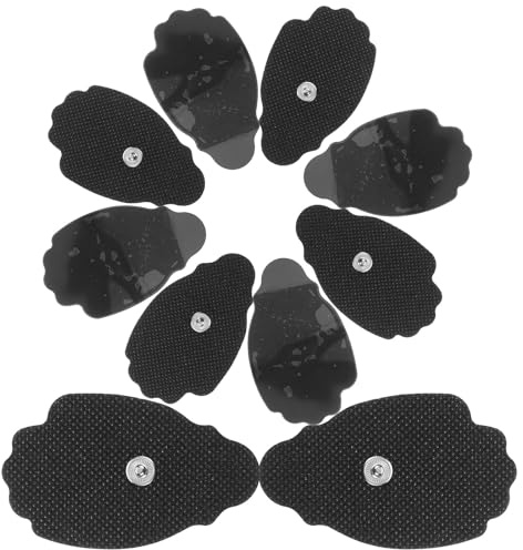 HEMOTON 10 Stück Selbstklebende Massage Pads aus Schwarzem Silikon Vliesstoff Multifunktionale Elektroden Patches für Muskelstimulation und Körpertherapie Tragbar und Hautfreundlich
