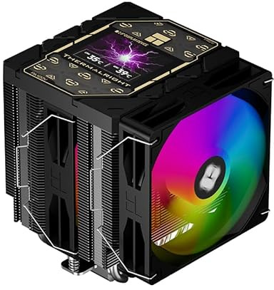 Thermalright Peerless Assassin 120 Vision ARGB Black CPU Cooler, PC Cooling 6 Heat Pipes, 2.8’’ Magnetic Display Screen with 320x240 Resolution,for AM4/AM5 and Intel LGA1700/1851