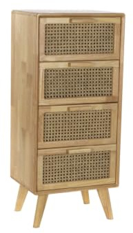 Alexandra House Living Cajonera Caucho Ratan 40x30x90 Rejilla Natural