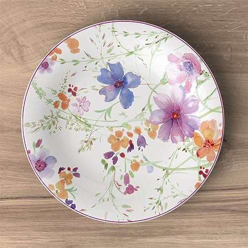 Villeroy & Boch Mariefleur Basic Lot de 6 assiettes à petit-déjeuner en porcelaine de qualité supérieure Blanc/multicolore 21 cm