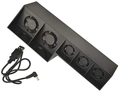 OSTENT USB Cooling Fan Cooler 4-Fan Temperature Adjustable Compatible per Sony PS4 Console