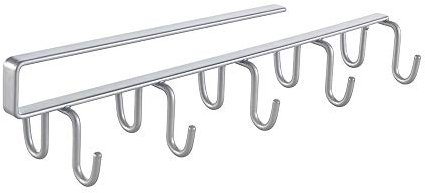 Metaltex 77336 My Hooks-Universal Hanger Hooks, Metallic Grey, 6 x 25 x 6 cm
