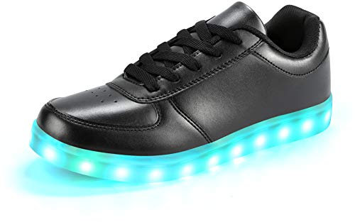 Padgene Herren Damen Leuchtende Blinkende Turnschuhe LED Leuchten Schuhe USB Aufladen Schnürer Schuhe