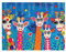 Maxwell & Williams GX0124 Love Hearts Animal Printed Tea Towel with Mr Gee Family Design, 100% Cotton, Blue, 50 x 70 cm
