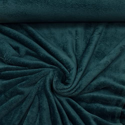 MAGAM-Stoffe Paula Fleece Stoff Uni Antipilling Meterware 50cm (07. Dunkelgrün)