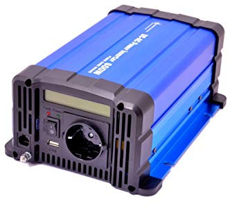 SOLARTRONICS Spannungswandler FS600D 12V 600 Watt mit Display - Wechselrichter 12v auf 230v - Reiner Sinus - LiFePO4/Lithium, Blei-, Gel oder AGM-Batterie kompatibel - USB - Fernbedienung optional