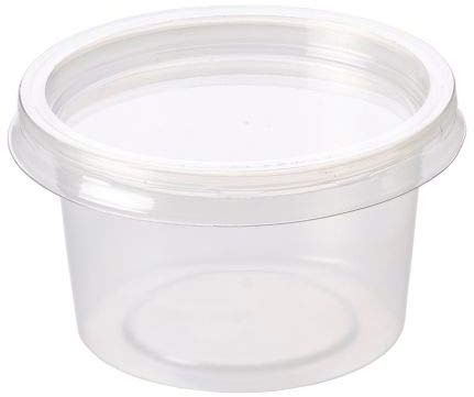 100 Pack 100ml 4oz Plastic Pots With Lids - Disposable Or Reusable Leak Proof Clear Deli Sauce Pots/Containers - Dishwasher Microwave Freezer Food Safe - Food Containers with lids and