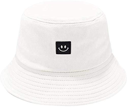 crazy bean Unisex Sonnenhut FischerhüTe Hip Hop Graffiti Fischerhut Bucket Hat Baumwolle Unisex Faltbar Anglerhut Strandhut FishermüTze Outdoor-Hut（Blanco）